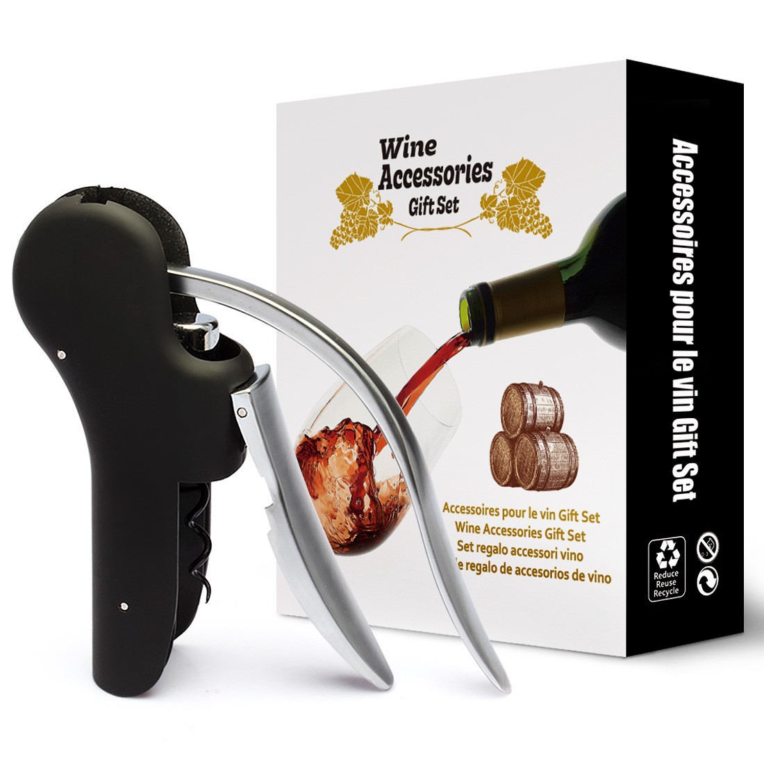 Cork Screw Lever - مجموعة فتاحة زجاجات النبيذ اليدوية على