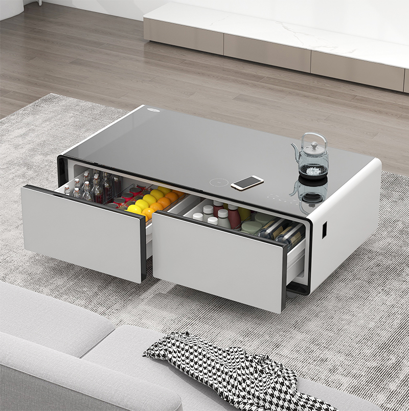 Wine Beer Fridge - طاولة قهوة ذكية مع ثلاجة صغيرة