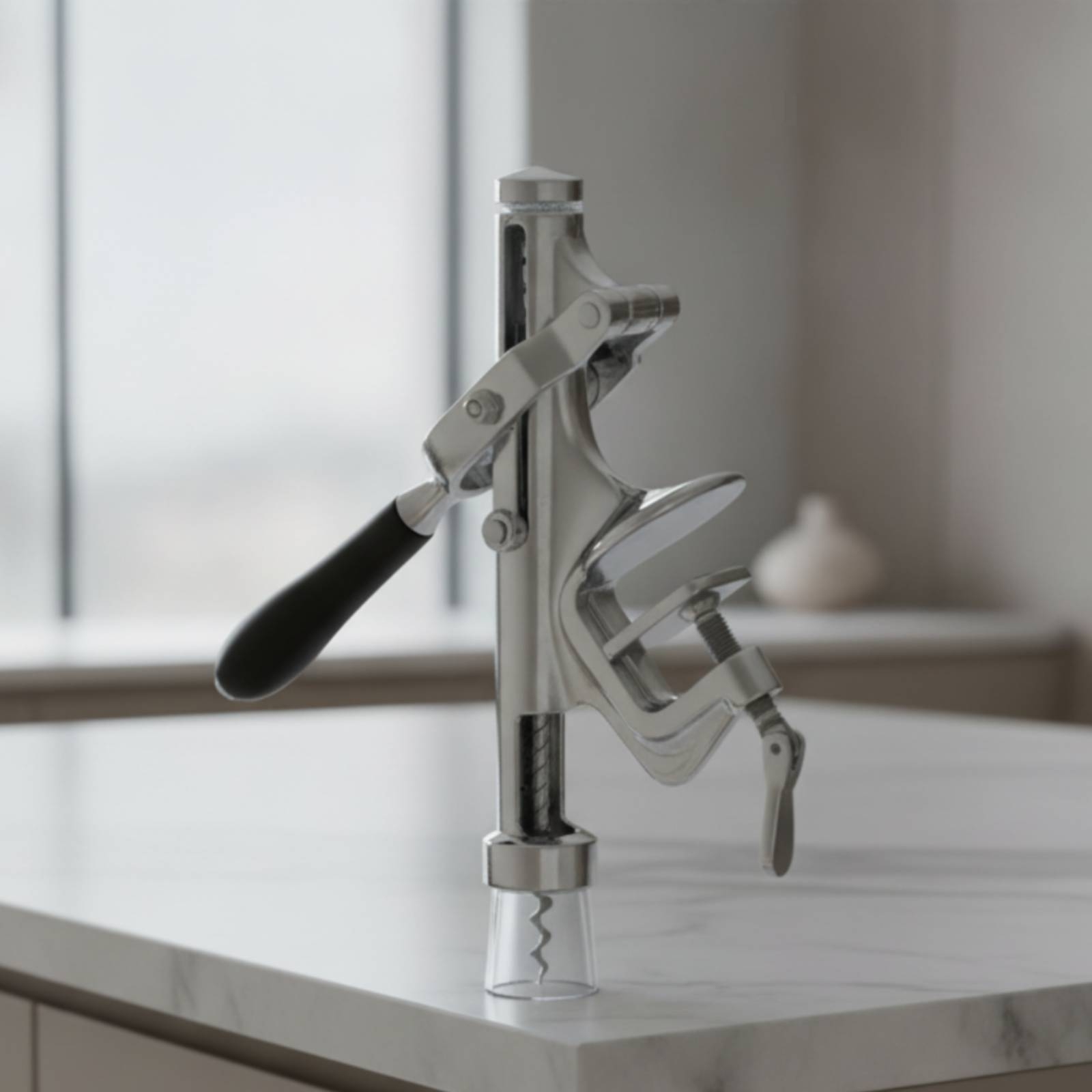 فتاحة زجاجات نبيذ عمودية تثبت  - مراجعة Cork Screw Lever وسعره