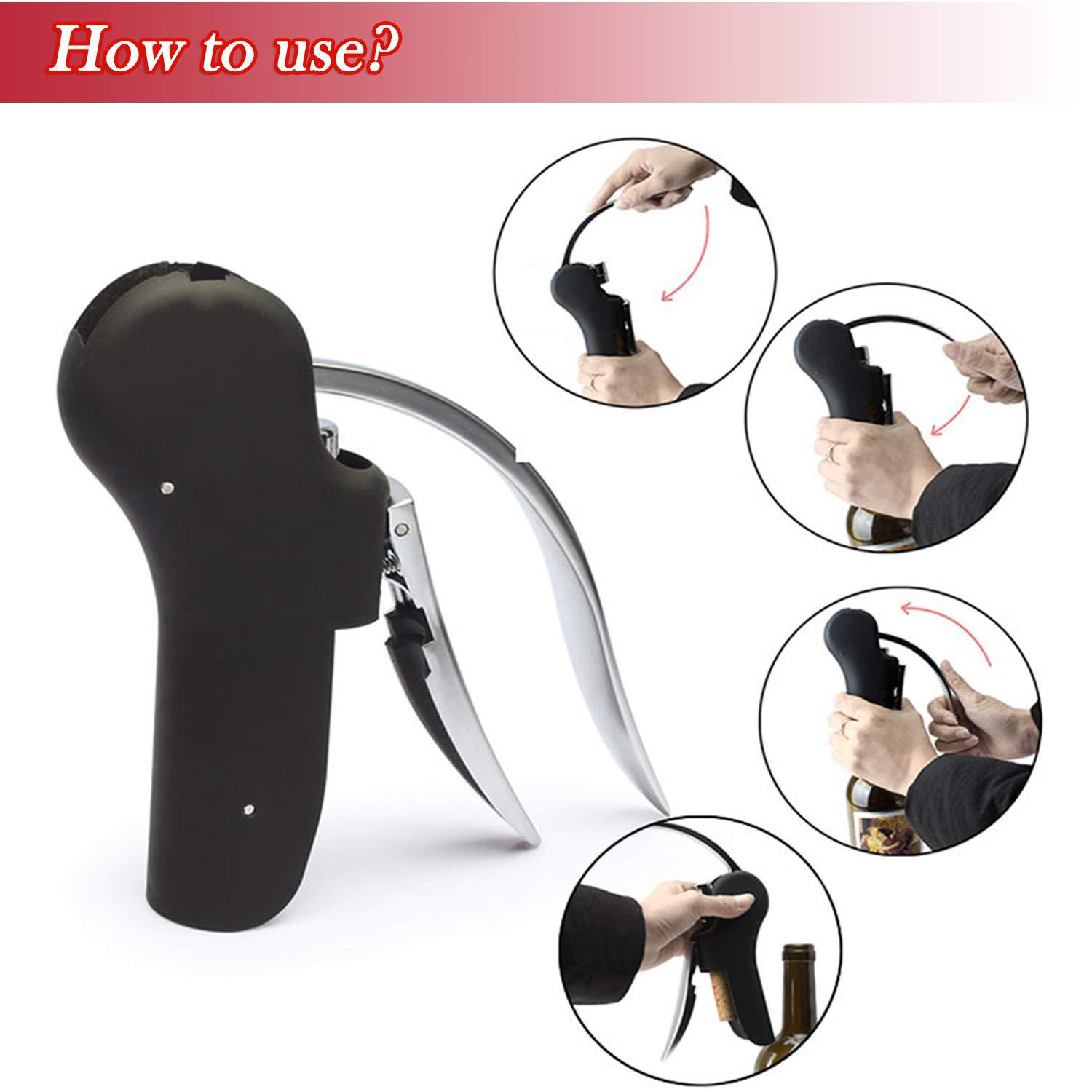 مجموعة فتاحة زجاجات النبيذ الي - مراجعة Cork Screw Lever وسعره