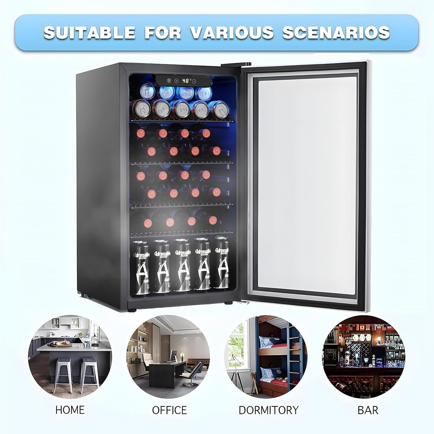 ثلاجة نبيذ صغيرة بسعة 26 زجاجة - مراجعة Wine Beer Fridge وسعره