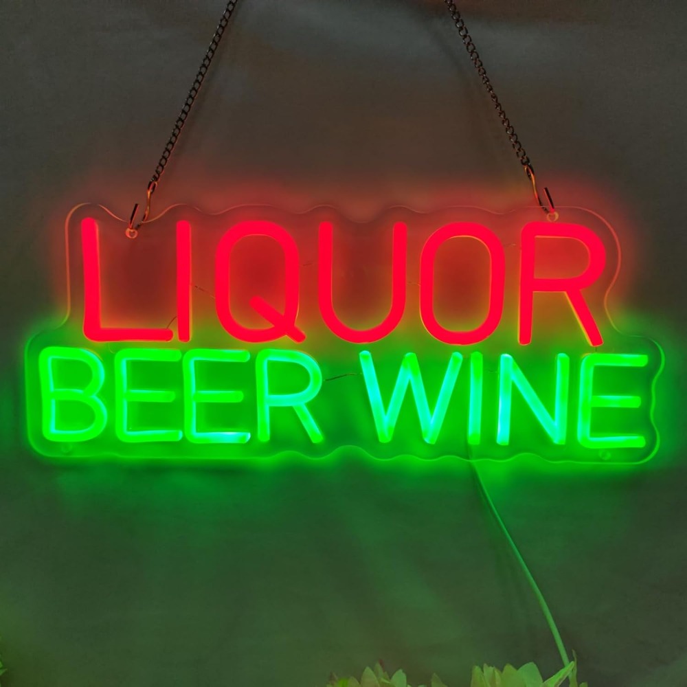 لافتة نيون LED للخمور والبيرة  - مراجعة Wine Beer Liquor Store وسعره