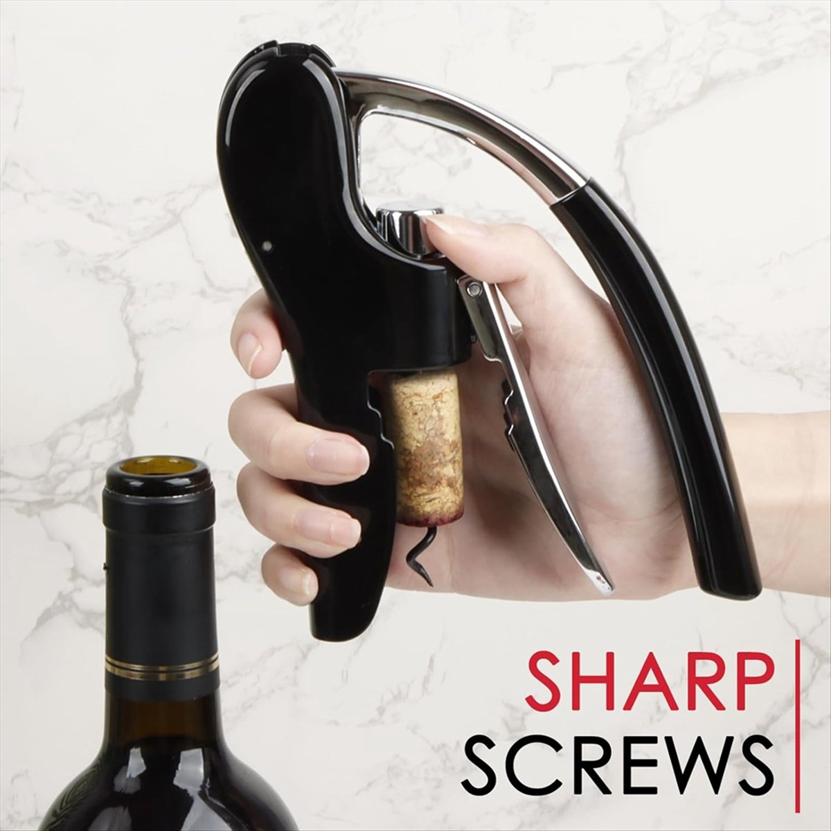 فتاحة زجاجات النبيذ من الفولاذ - مراجعة Cork Screw Lever وسعره